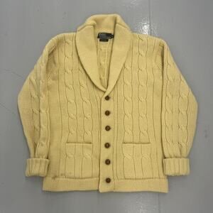Vintage Polo Ralph Lauren Cable Knit Shawl Collar Cardigan